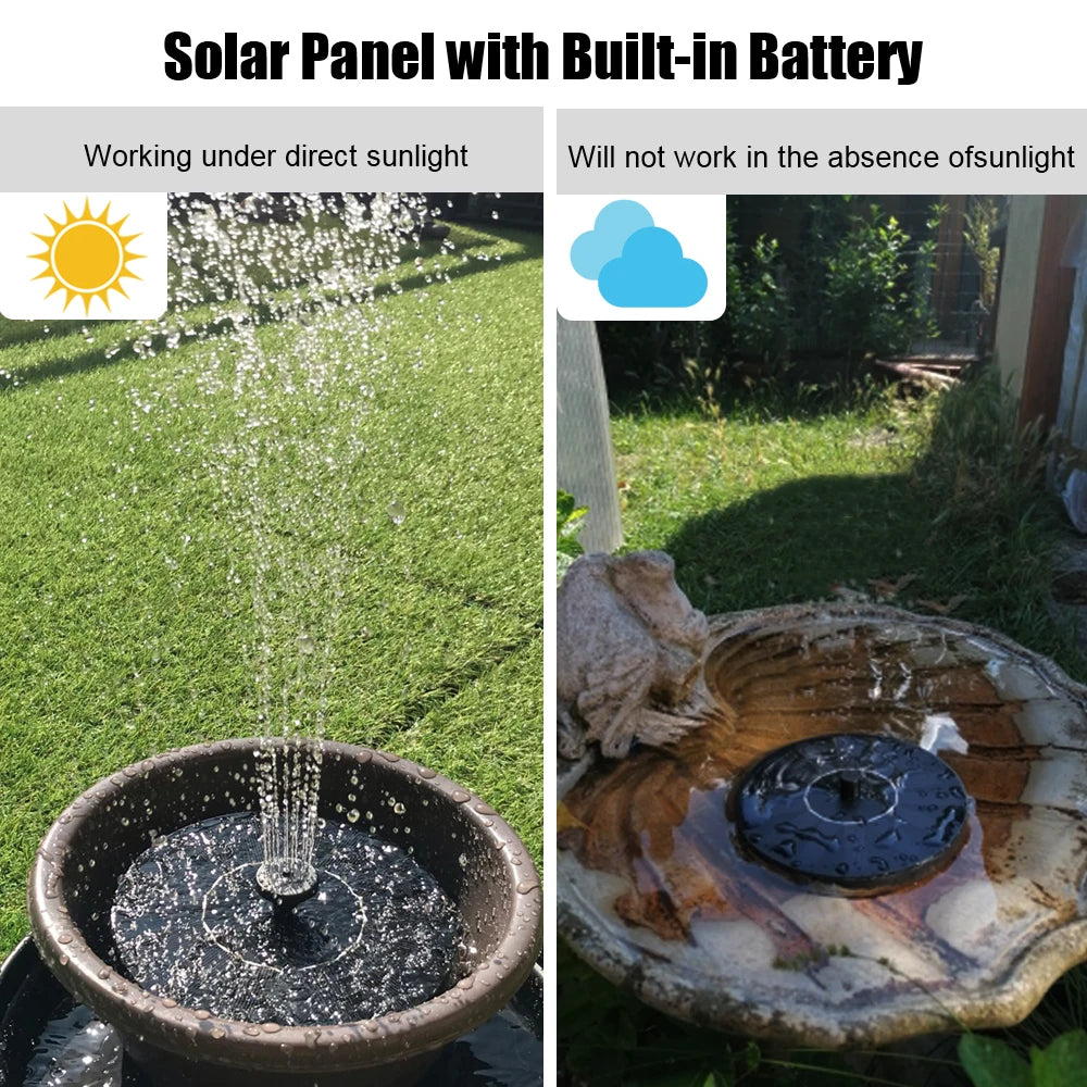 Solar-Powered Floating Garden Fountain