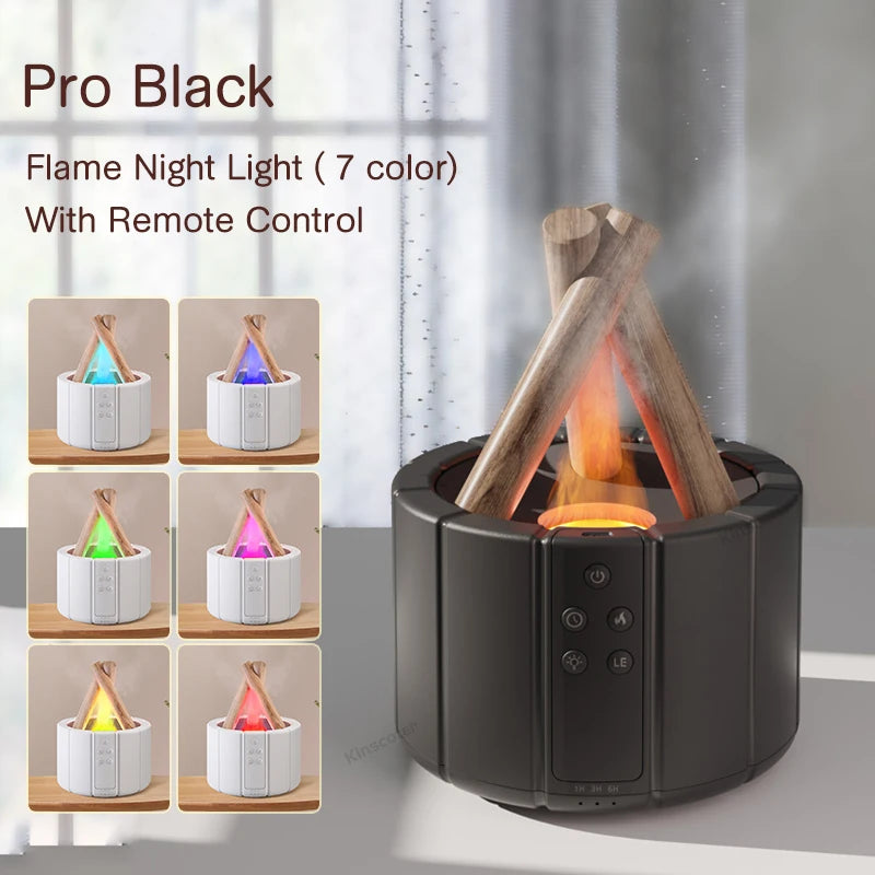 Simulated Flame Aroma Diffuser & Cool Mist Humidifier with LED