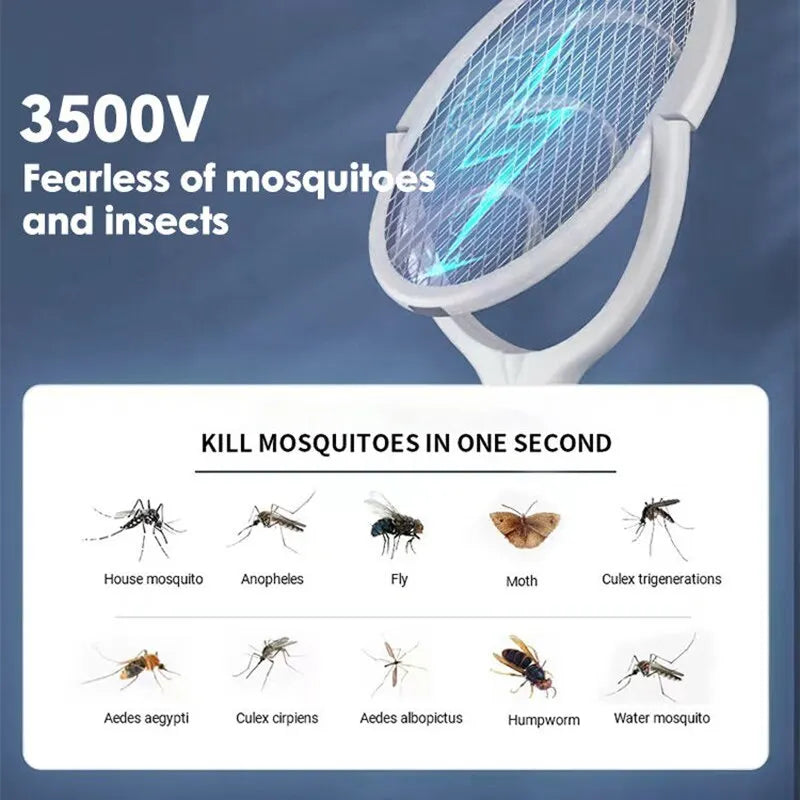 5-in-1 Fast Charging Electric Mosquito Swatter with Adjustable Lamp