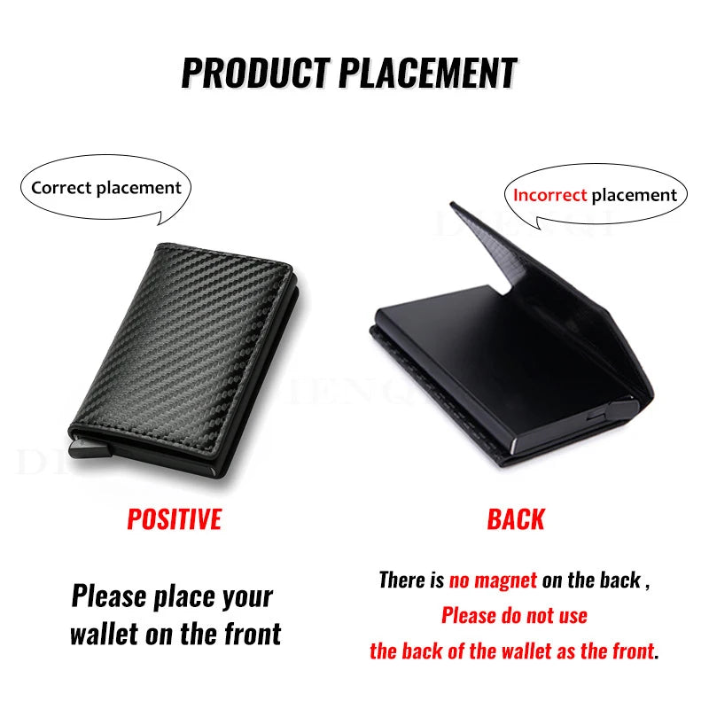 Stealth Carbon RFID Slim Wallet: Automatic Pop-up Card Holder