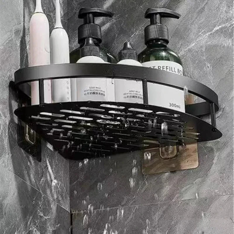 Aluminum Alloy No-Drill Corner Shower Shelf