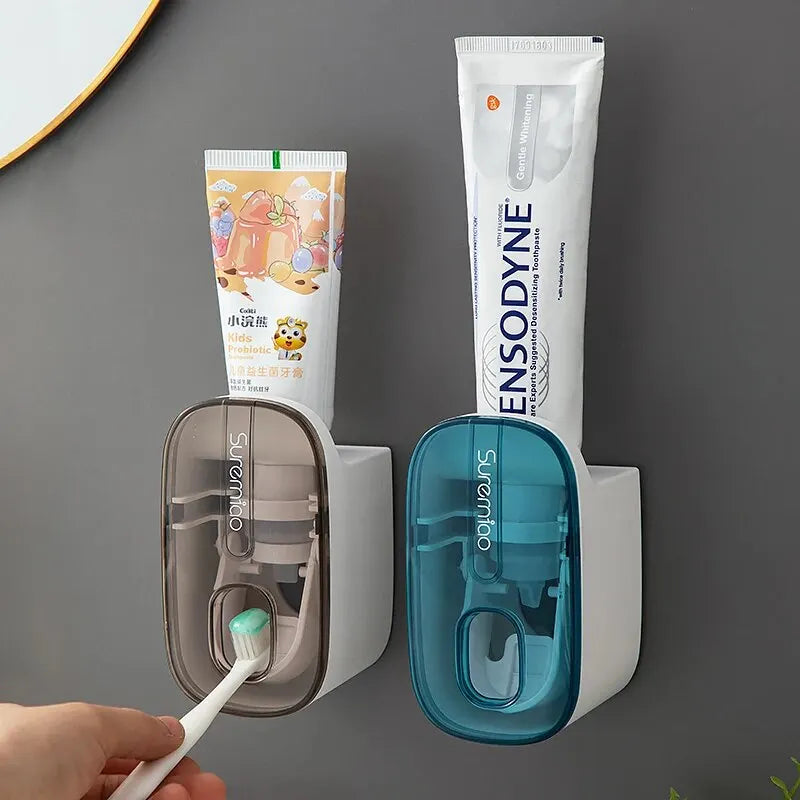 Automatic Toothpaste Dispenser & Toothbrush Holder - Wall Mount