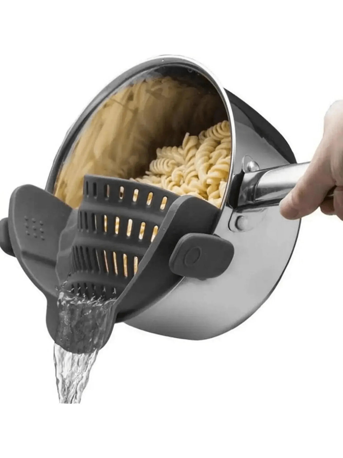 Silicone Clip-On Strainer - Easy Clip Handheld Drainer for Pots, Pans, and Bowls