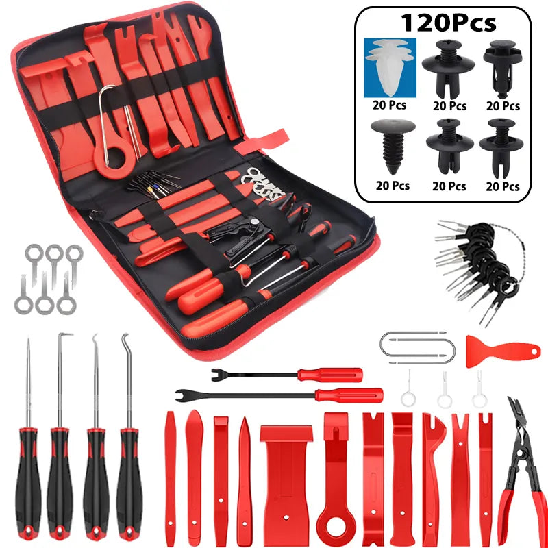 Professional car trim removal and stereo tool kit - Handheld auto panel pry tools set