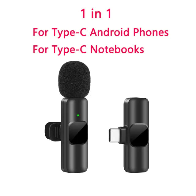 Portable Wireless Lavalier Microphone for iPhone & Android