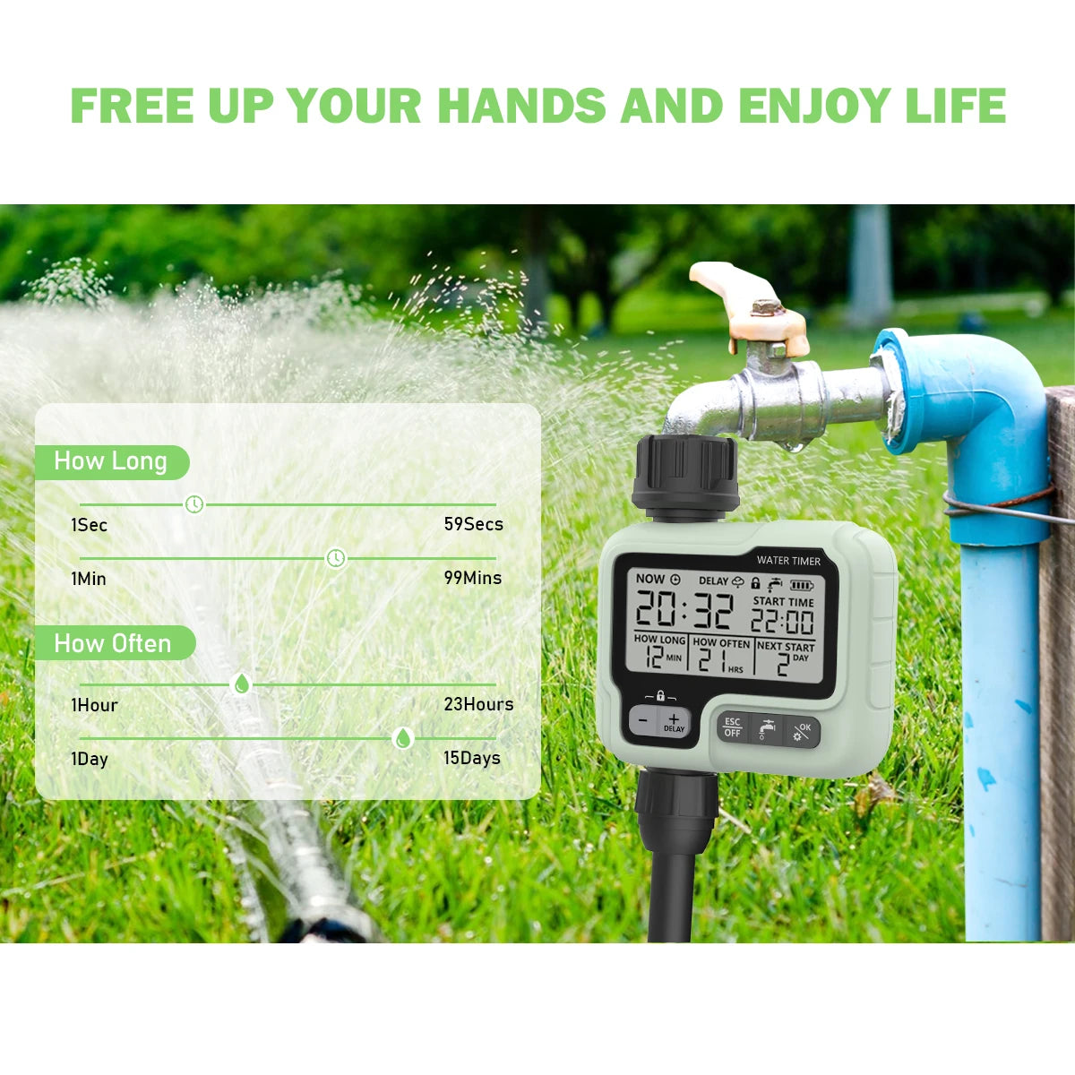 HCT-322 Smart Garden Water Timer – Digital Irrigation System for Efficient Outdoor Watering