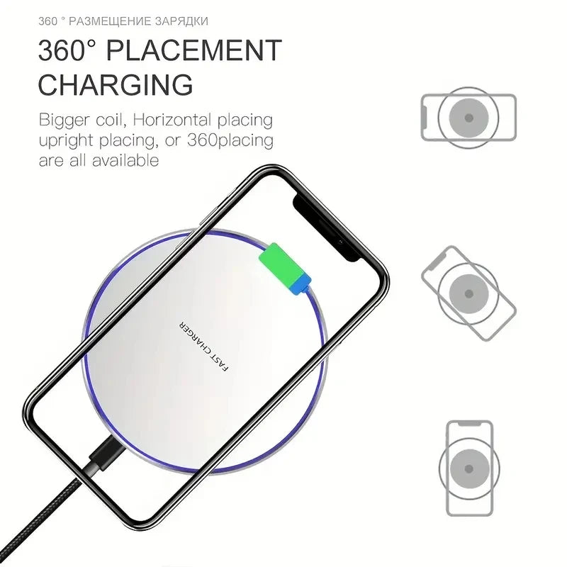 30W Fast Wireless Charger for iPhone, Samsung, Xiaomi, and Huawei