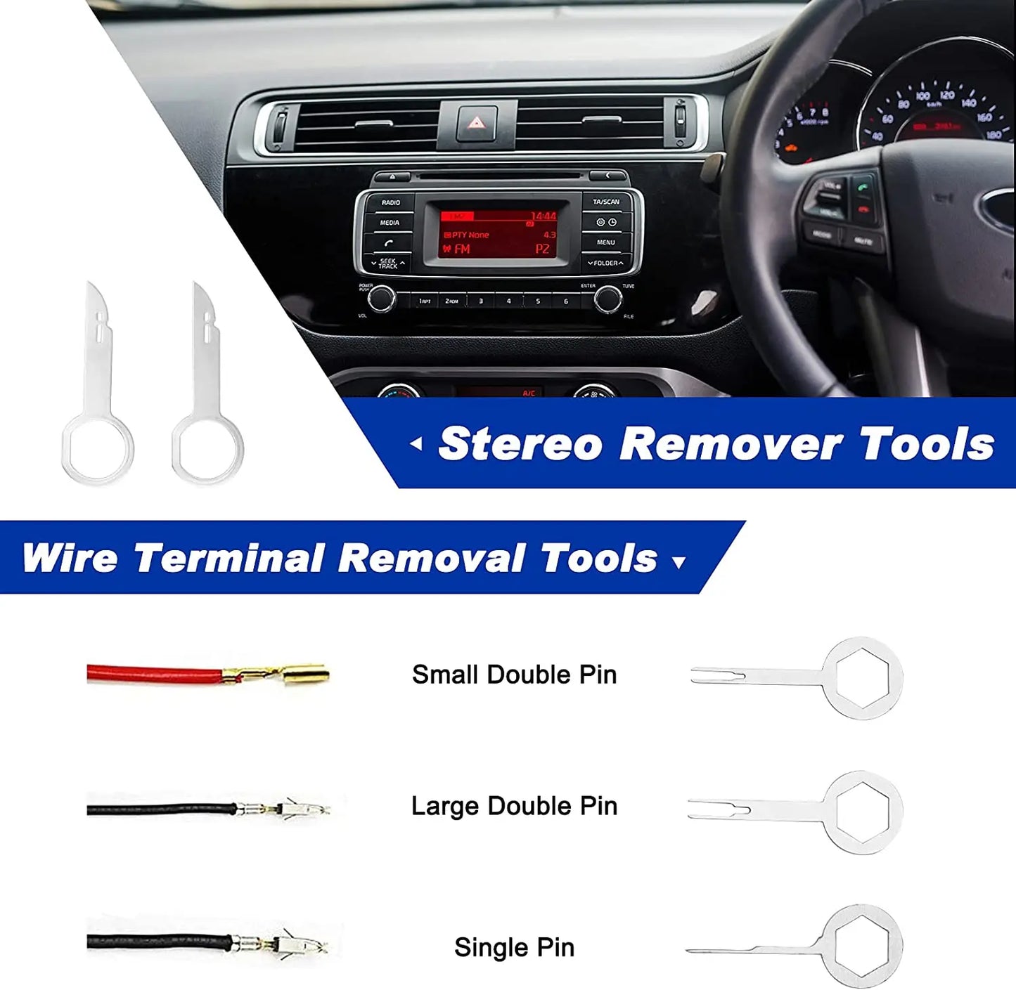 Professional car trim removal and stereo tool kit - Handheld auto panel pry tools set