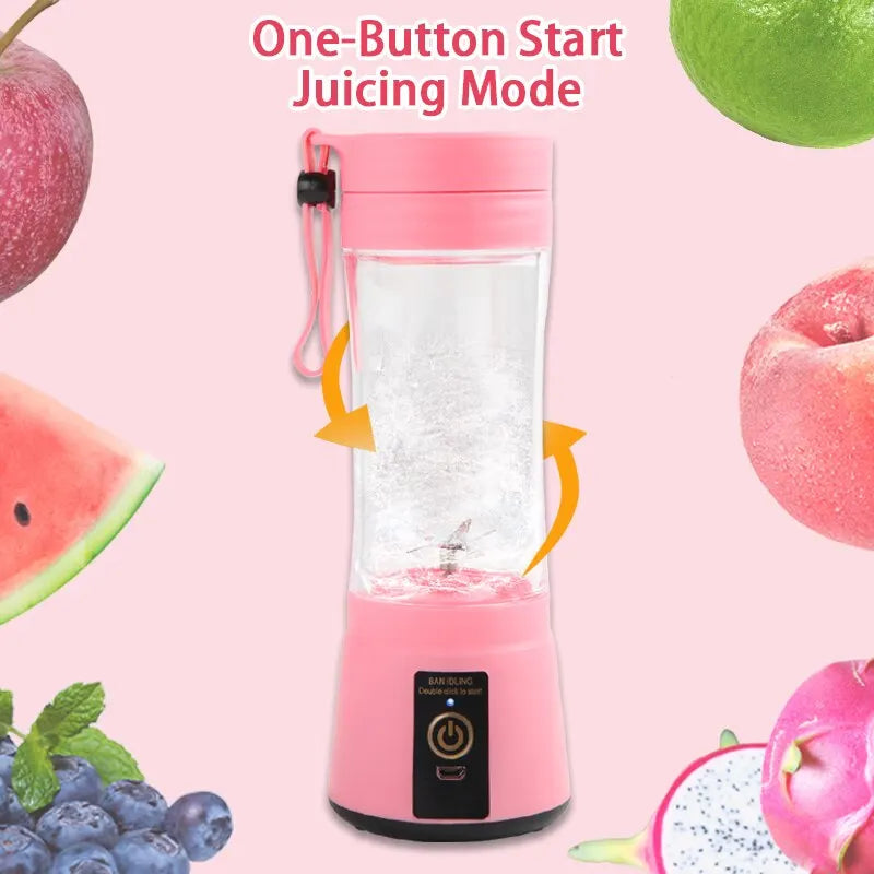 Fruit Juice Blender - Portable USB Rechargeable 6-Blade