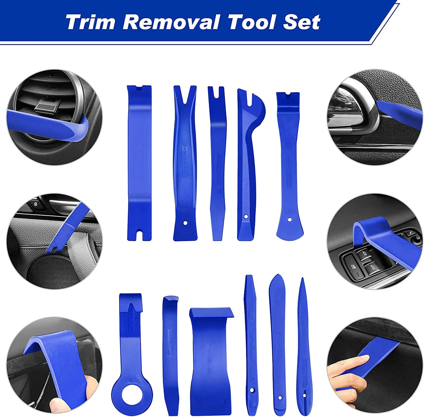 Professional car trim removal and stereo tool kit - Handheld auto panel pry tools set