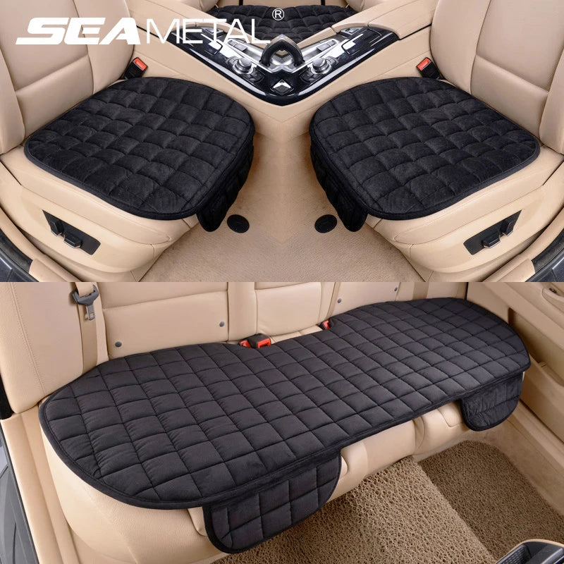 Universal Plush Car Seat Cover - Winter Warmth & Anti-Slip Comfort