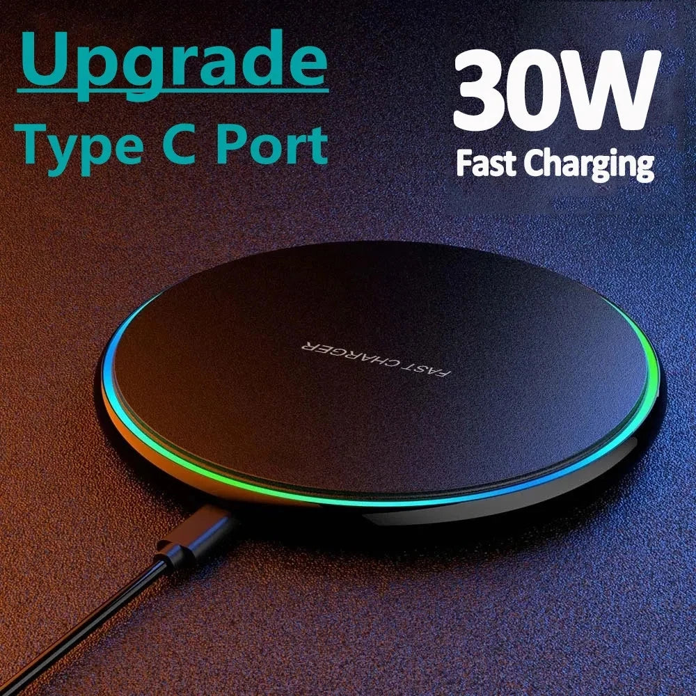 30W Fast Wireless Charger for iPhone, Samsung, Xiaomi, and Huawei