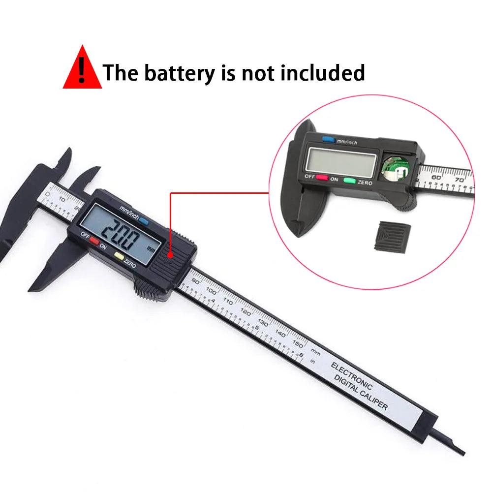 Digital Carbon Fiber Caliper - 150mm/100mm Vernier Micrometer Gauge