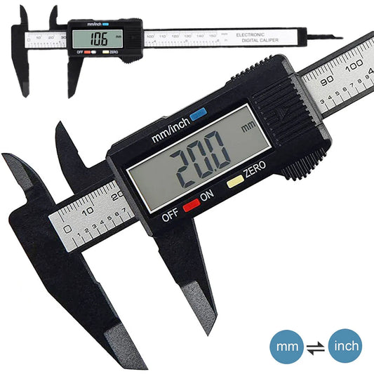 Digital Carbon Fiber Caliper - 150mm/100mm Vernier Micrometer Gauge