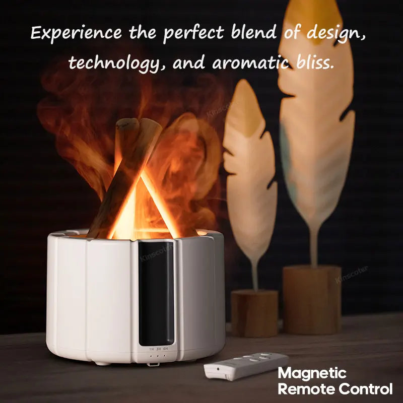 Simulated Flame Aroma Diffuser & Cool Mist Humidifier with LED