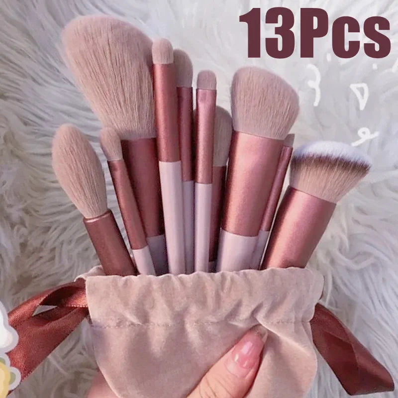 13 PCS Professional Makeup Brush Set with Bag