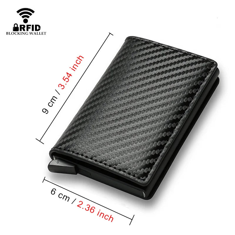 Stealth Carbon RFID Slim Wallet: Automatic Pop-up Card Holder