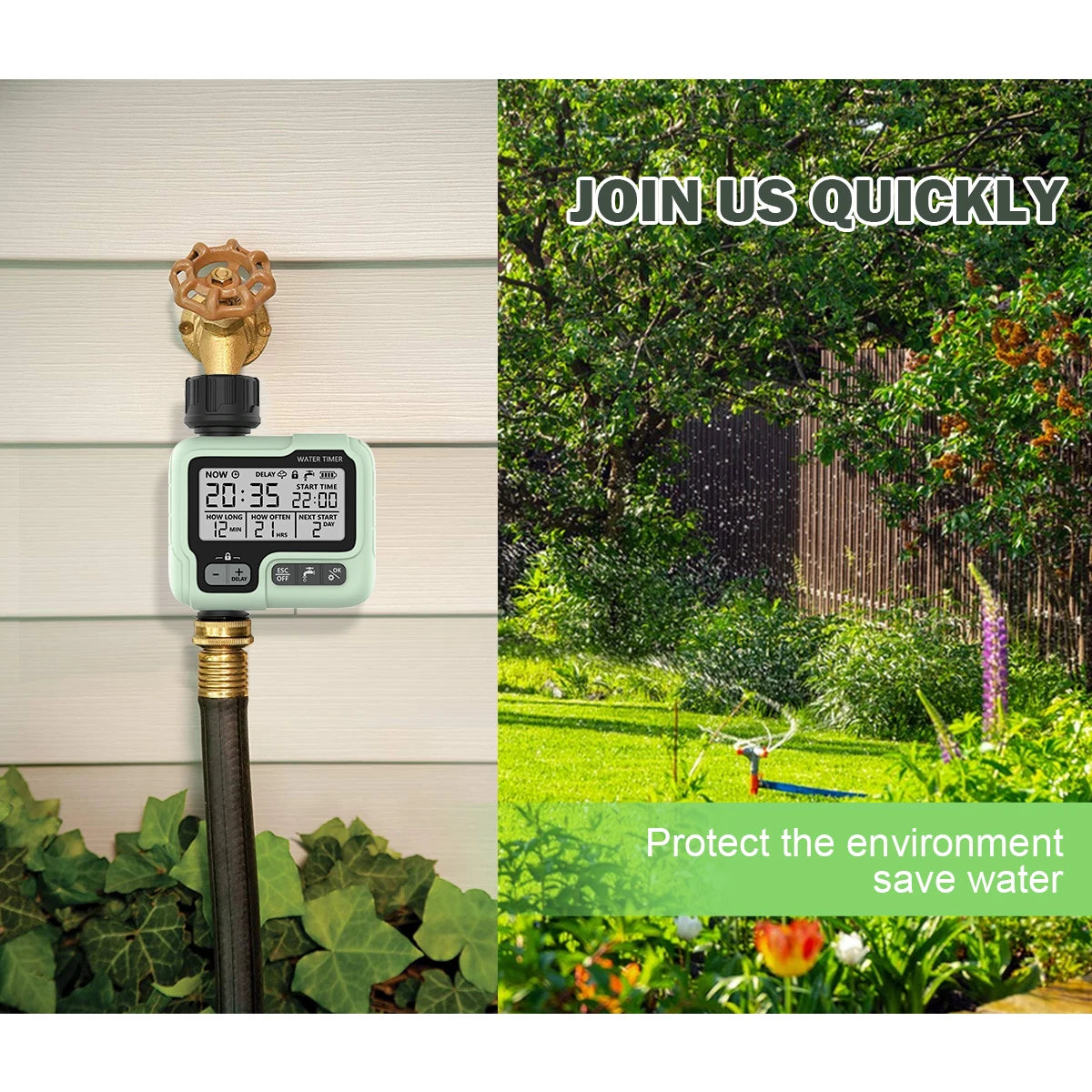 HCT-322 Smart Garden Water Timer – Digital Irrigation System for Efficient Outdoor Watering