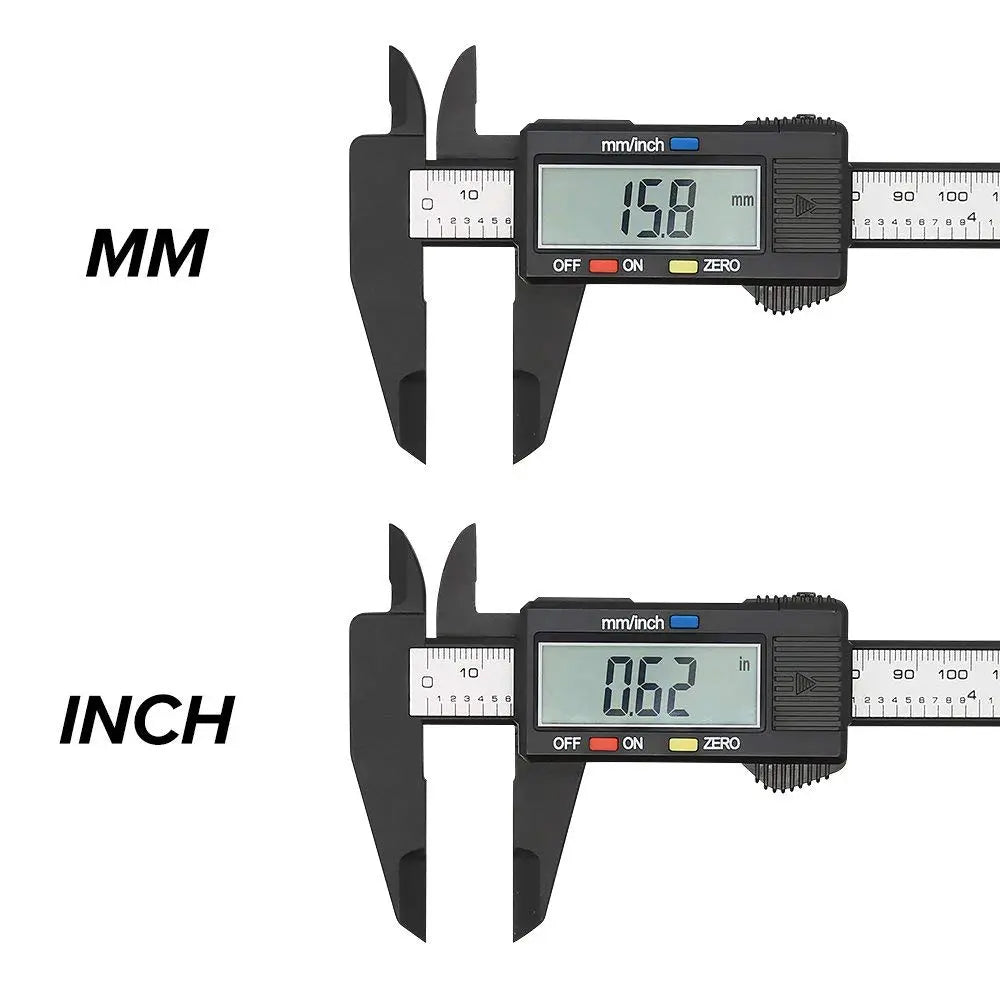 Digital Carbon Fiber Caliper - 150mm/100mm Vernier Micrometer Gauge