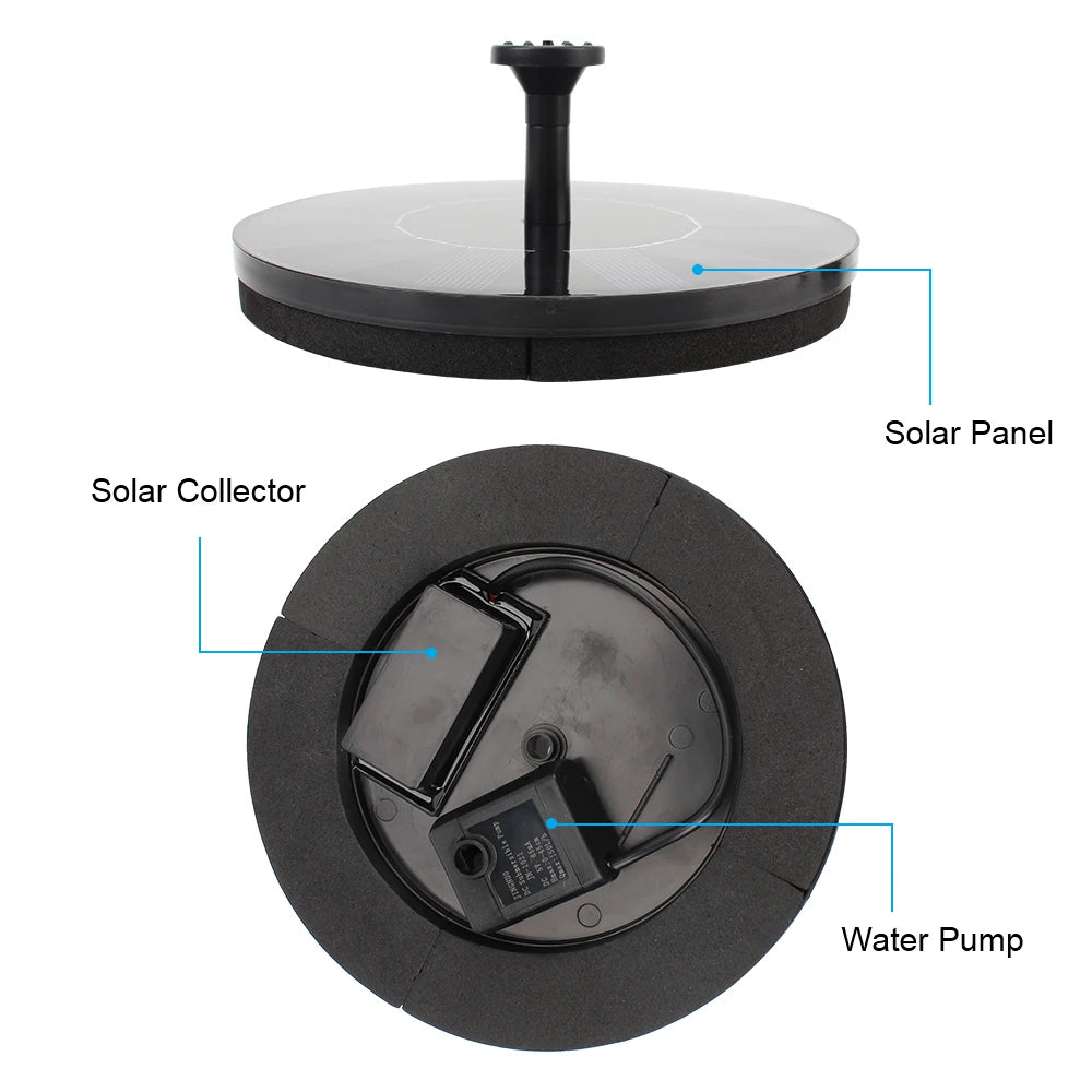 Solar-Powered Floating Garden Fountain