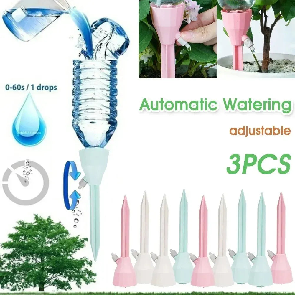 3-Pack Adjustable Self-Watering Plant Spikes for Indoor and Outdoor Use