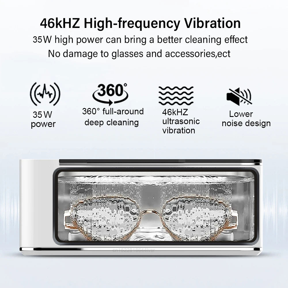 35W Ultrasonic Cleaner - 500ML Jewelry & Glasses Cleaning Machine