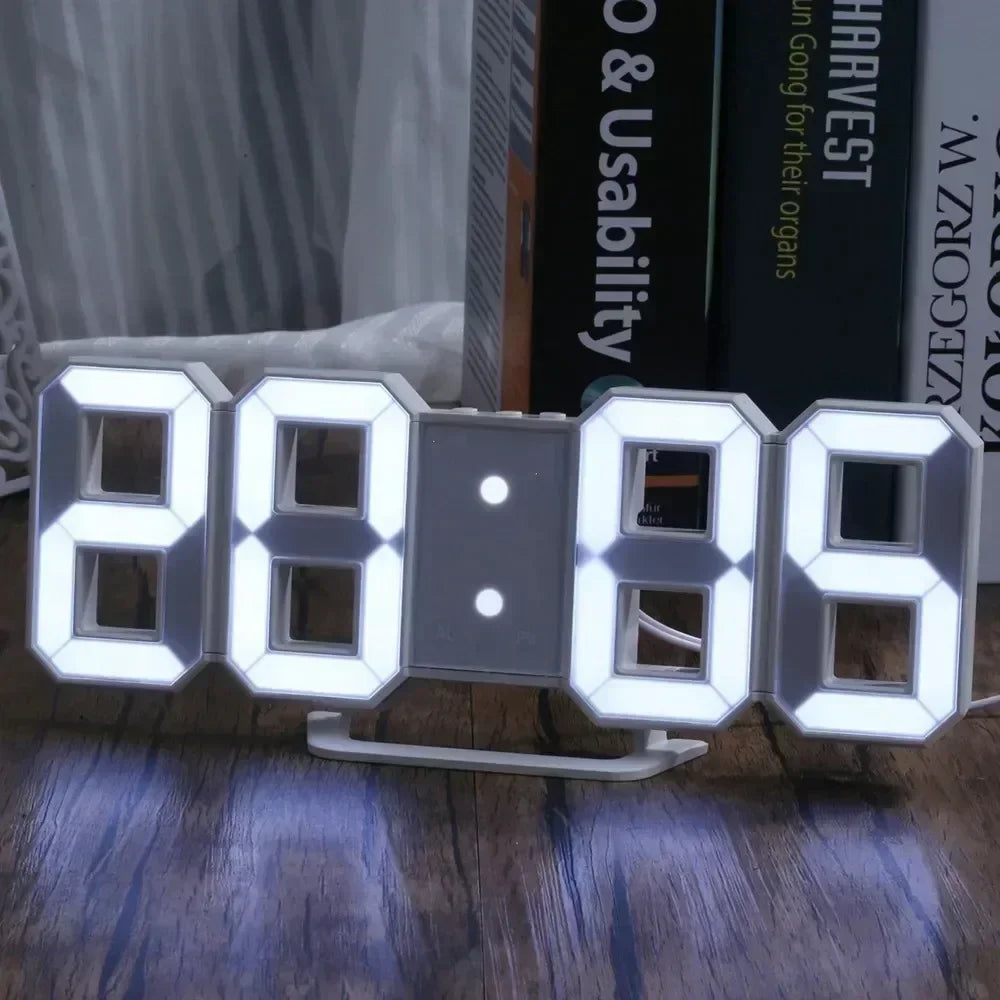 3D LED Digital Alarm Clock with Date & Temperature Display