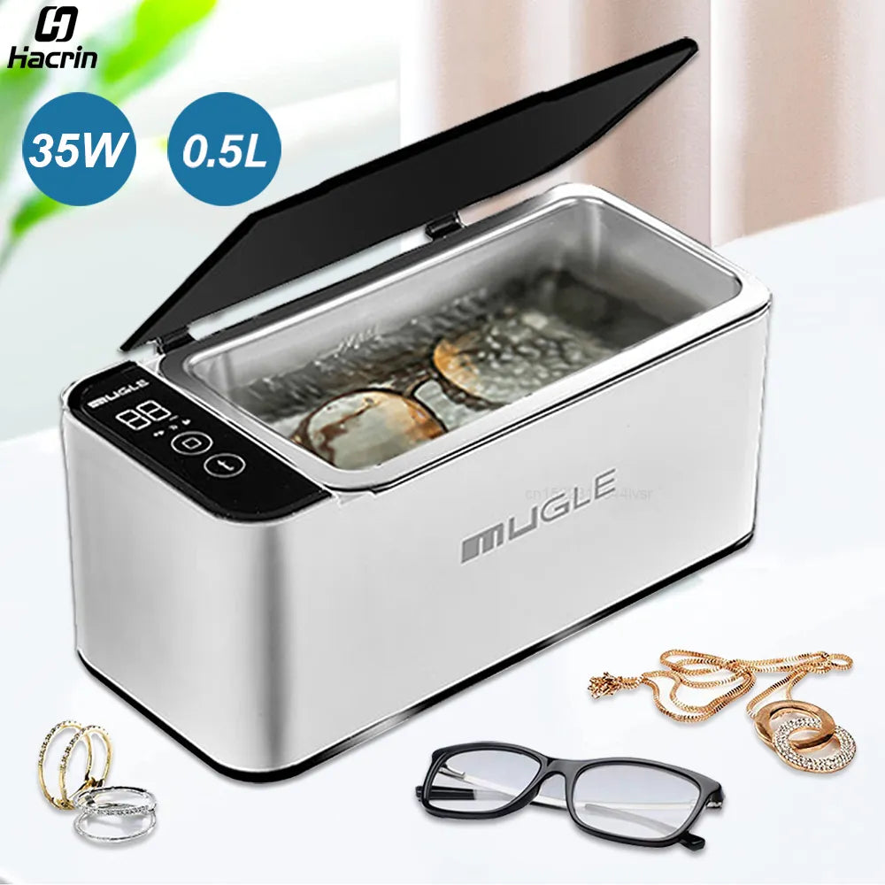 35W Ultrasonic Cleaner - 500ML Jewelry & Glasses Cleaning Machine